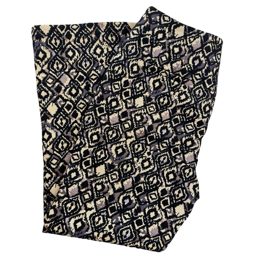 Free People Metallic Crop Flare Pants Black Gold Anthropologie Size 4